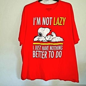 Peanuts Snoopy “ I'm Not Lazy I Just Have Nothing Better  To Do” 4XL T Shirt